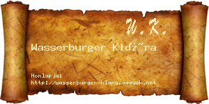 Wasserburger Klára névjegykártya