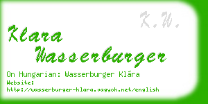 klara wasserburger business card