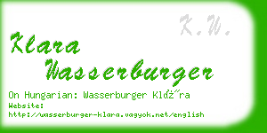 klara wasserburger business card
